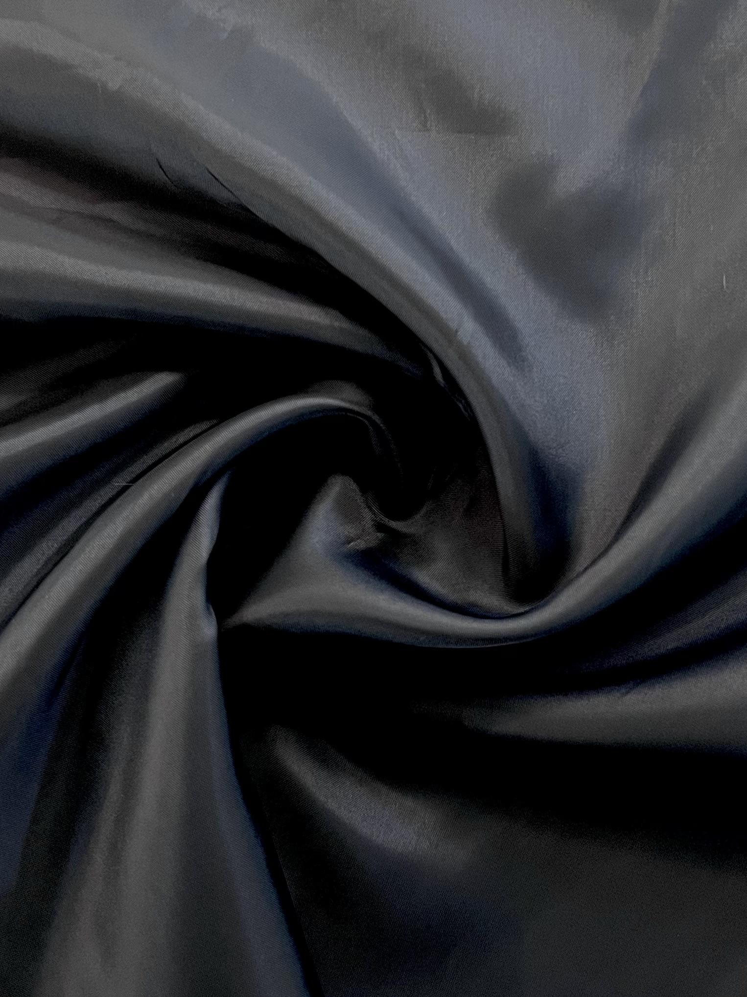 Japanese Habutae Polyester Lining in Ash Black