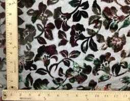 Silk & Rayon Multi Jewel Tone Burn Out Velvet On Black Silk Chiffon 