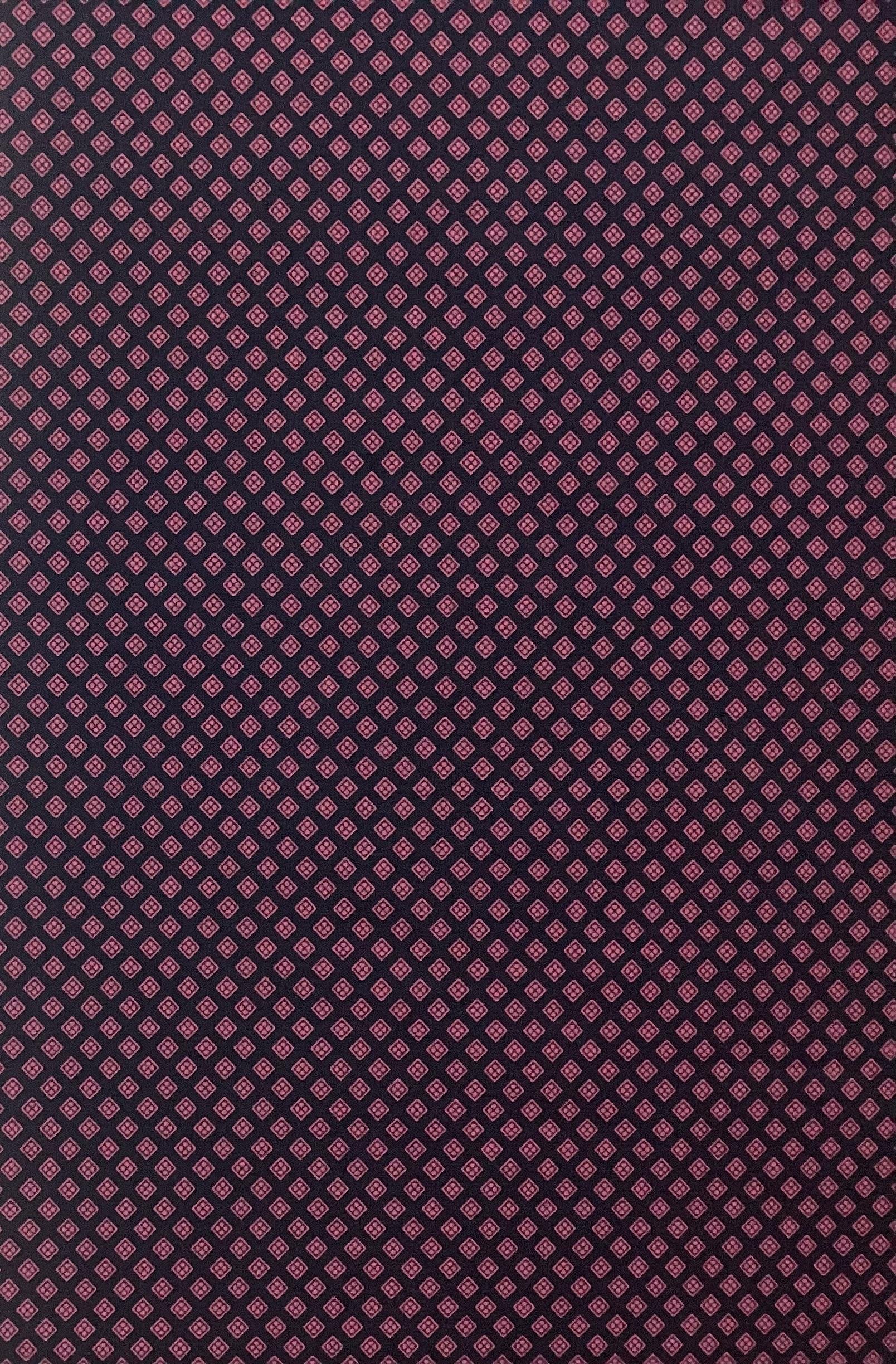 DNP IMPORTED COTTON SHIRTING Geometric PRINT In Fuchsia On Navy