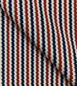 Made in Italy Cotton Crocheted Jersey, Fabric in Ecru, White & Navy