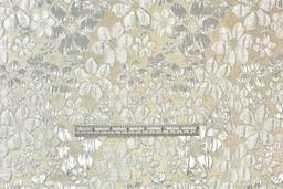 Italian Metallic Cream Brocade with Silver Flowers