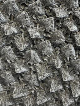 French Novelty Dimensional Cone Shaped Iridescent Velvet in Grey