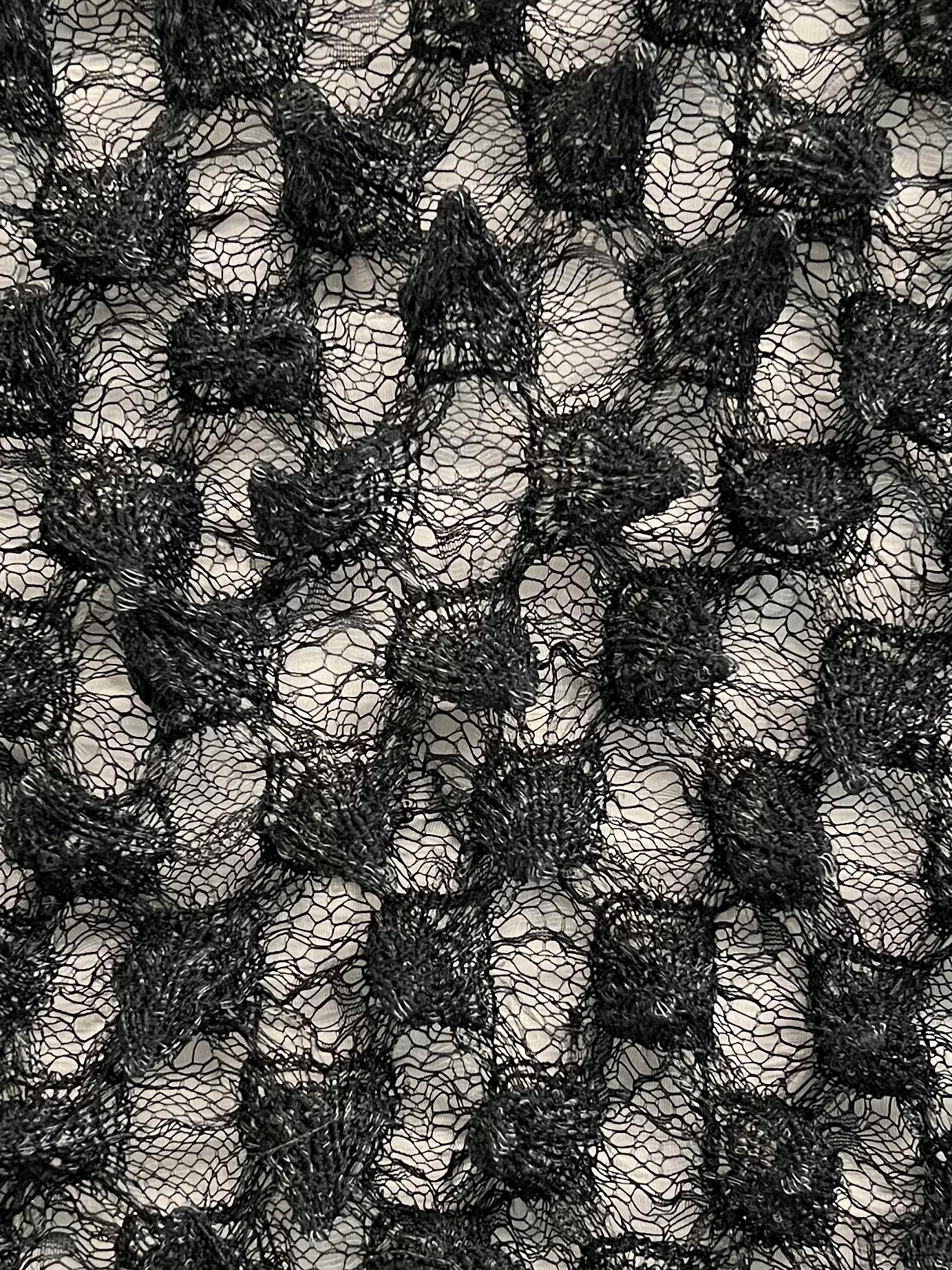 French Novelty Dimensional Cone Shaped Nylon in Black