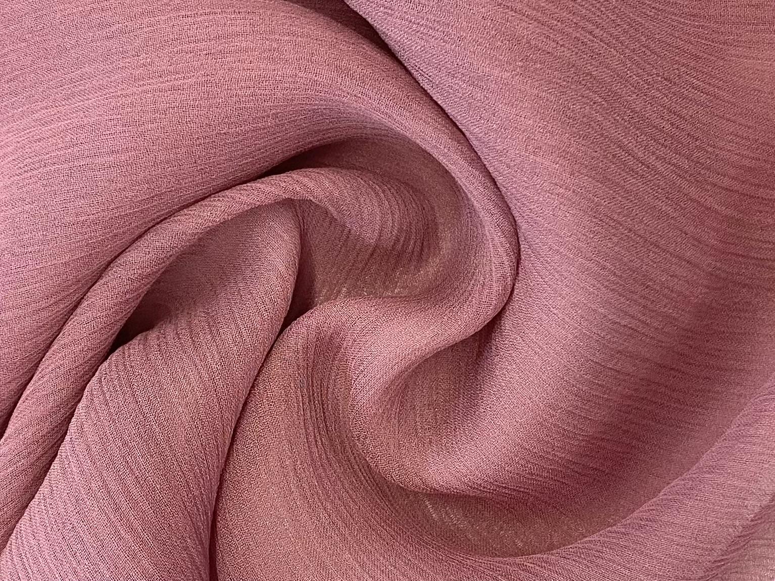 Silk Crinkle Chiffon in Rose