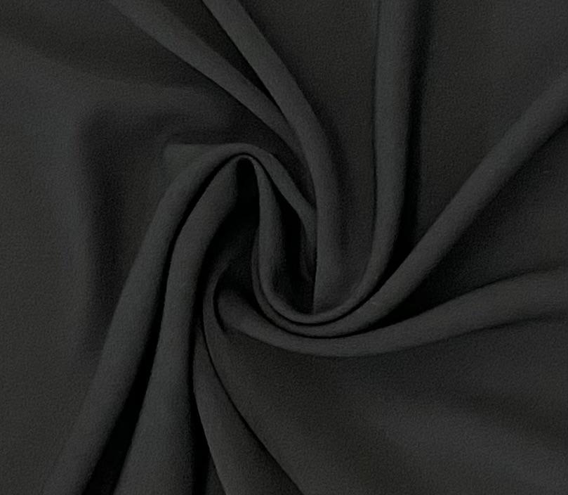 Made in Italy Polyester Matte Crepe in Black
