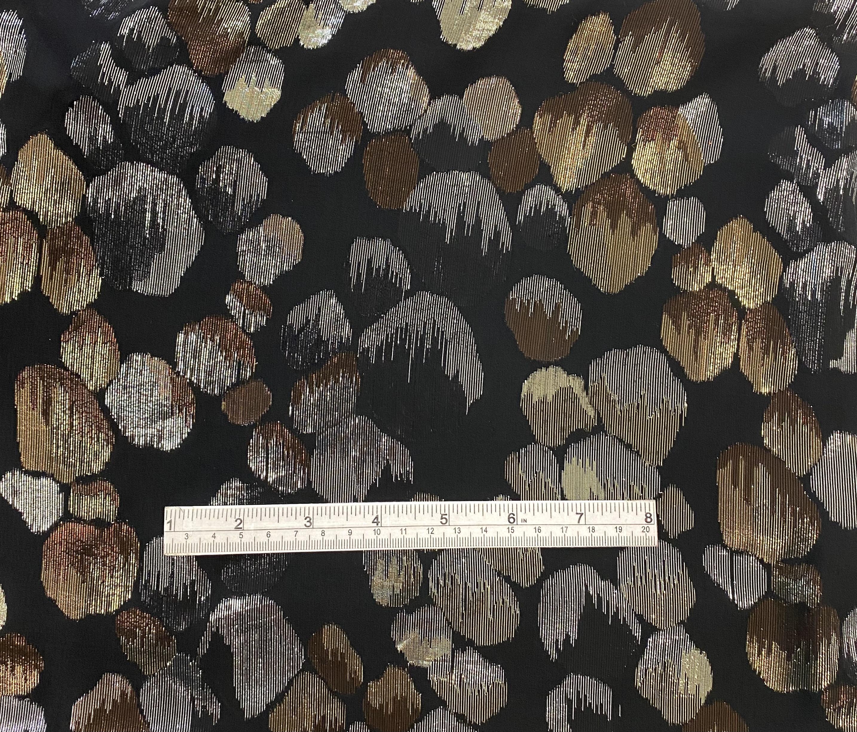 Made in France Silk Chiffon Metallic Fil Coupe