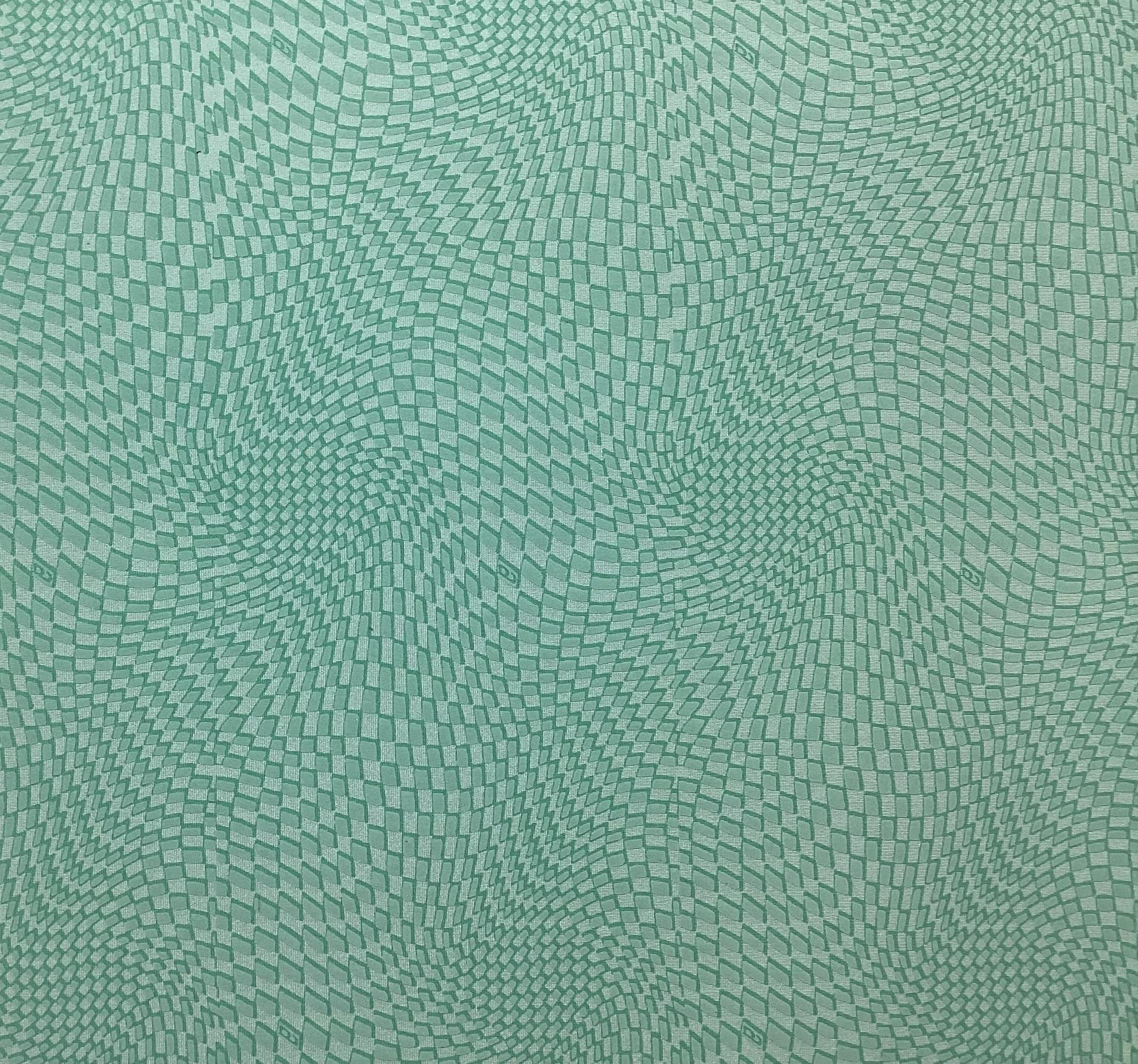 Printed Spandex Geometric Pattern In Aqua