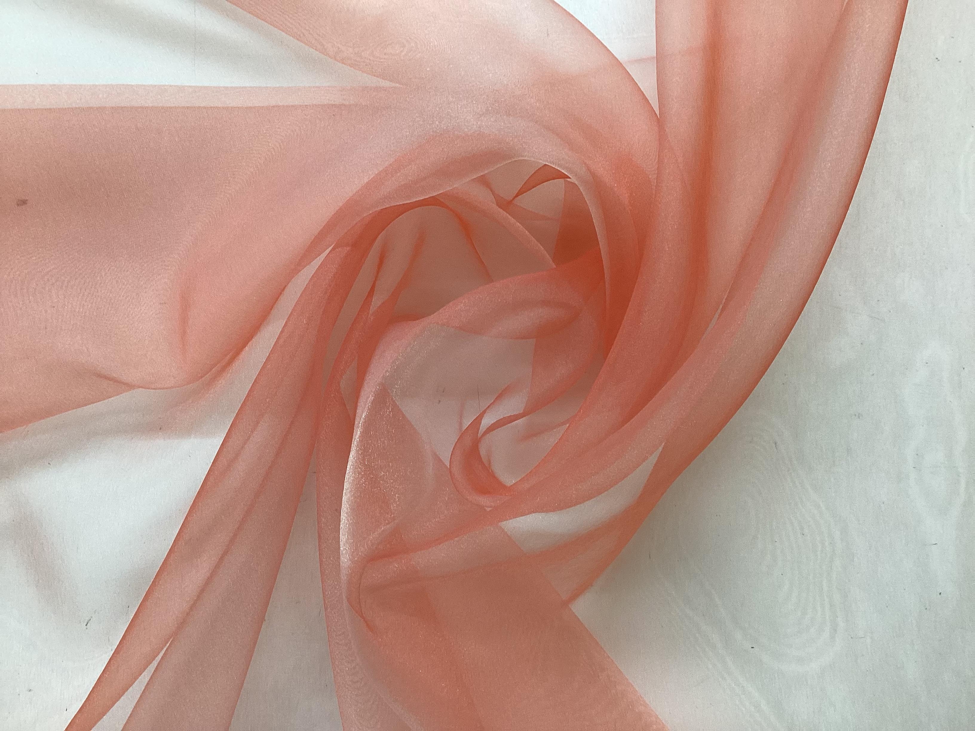 Polyester Iridescent Organza In Salmon 