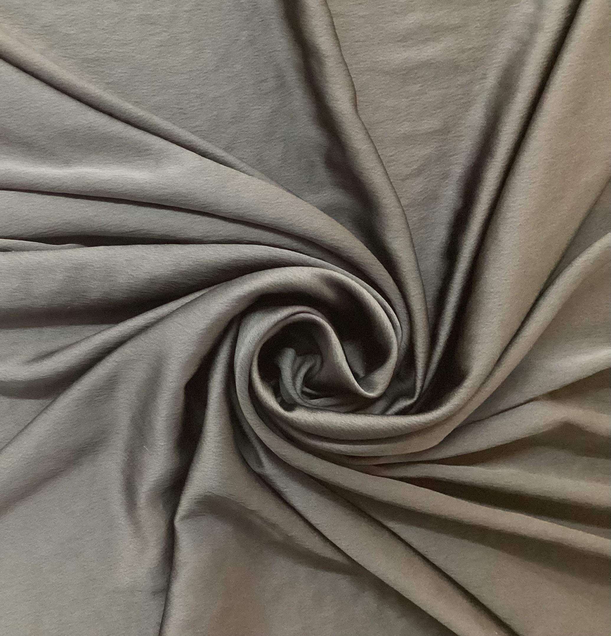 100% Polyester Washed Charmeuse In Jet Black