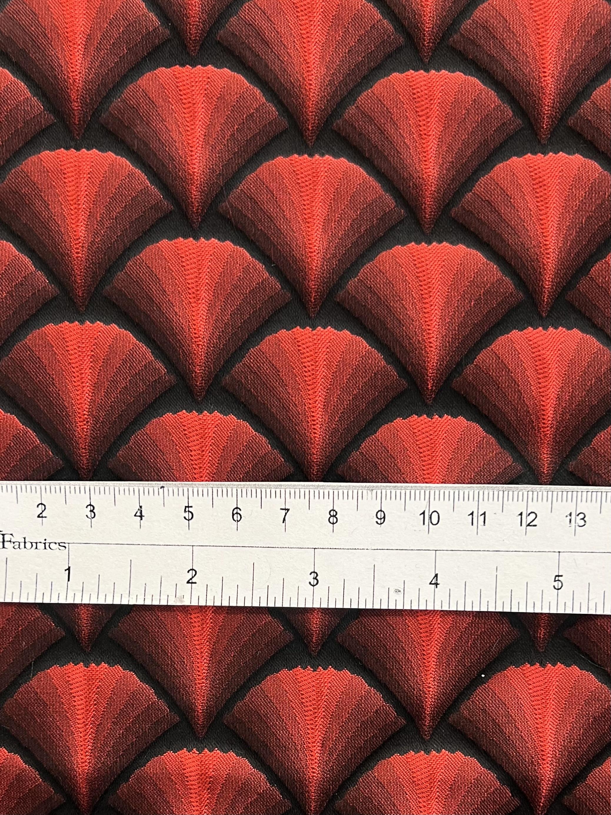 Metallic Jacquard in Red Black