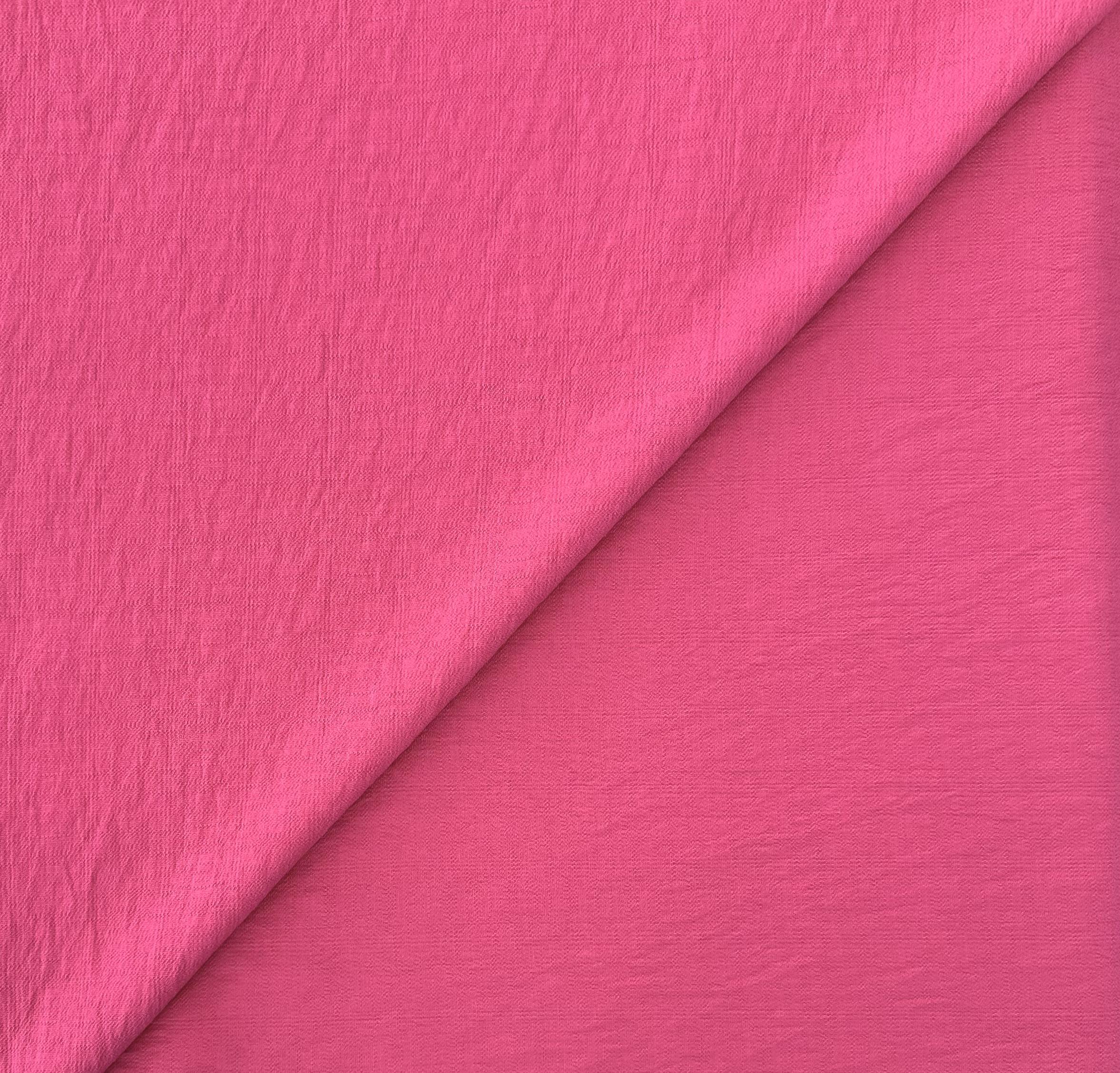 Rayon Nylon Textured Crepe in Fuchsia