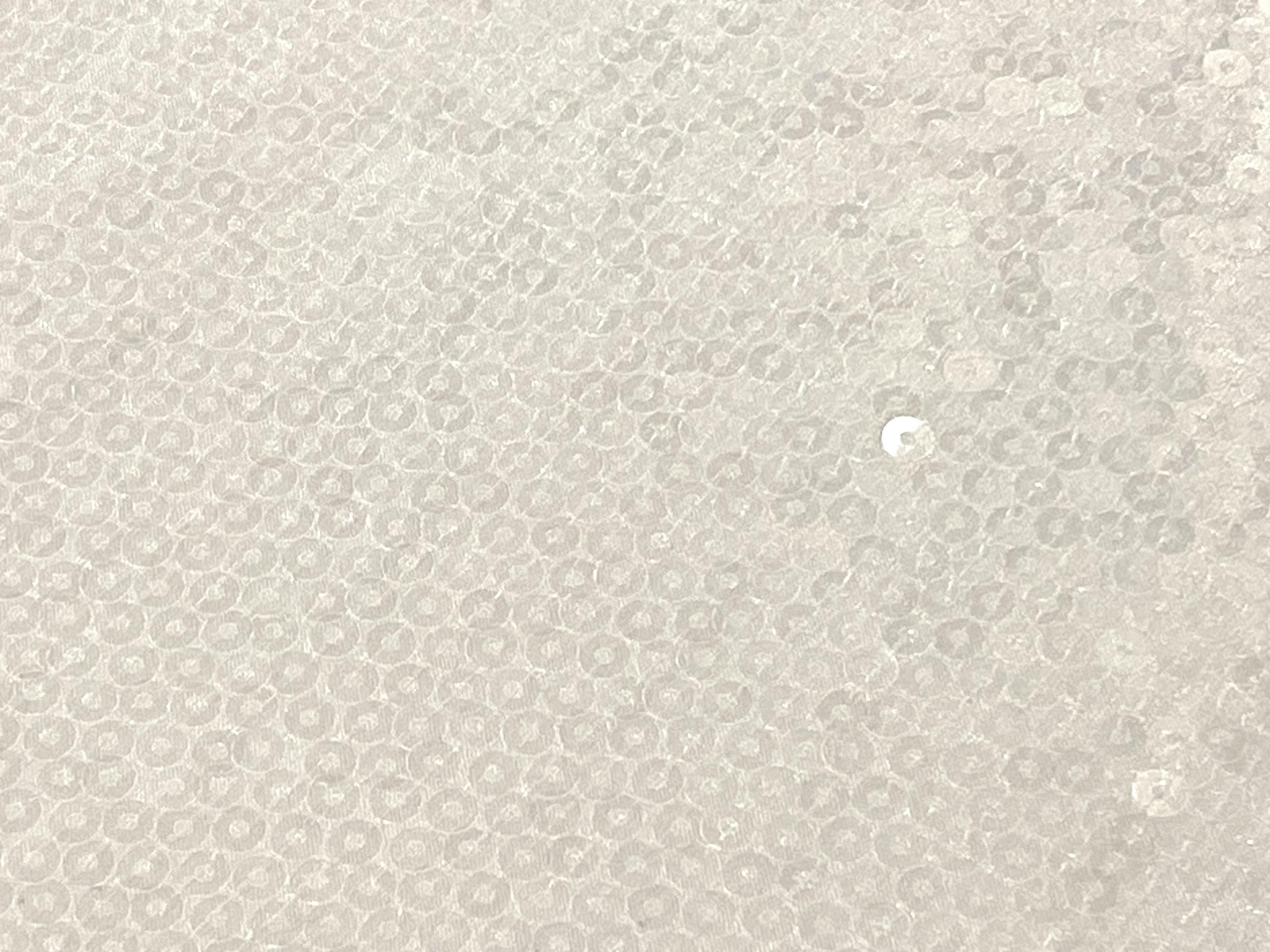 Transparent Sequins on Satin Organza in Ivory