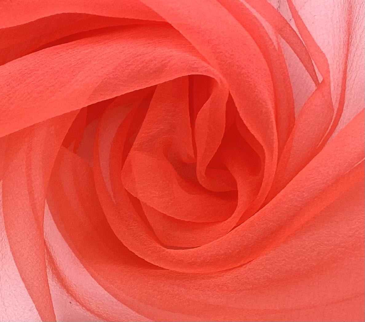 Japanese Pebbled Poly Organza in Tomato