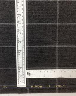 Italian Vitale Barberis Wool Windowpane in Charcoal