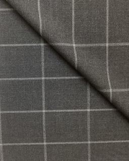 Italian Vitale Barberis Wool Windowpane in Charcoal