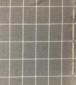 Italian Vitale Barberis Wool Windowpane in Charcoal