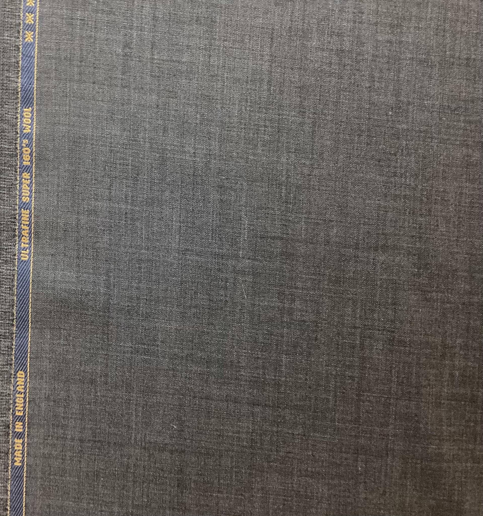 Made In England Super 160s Wool Suiting in Charcoal