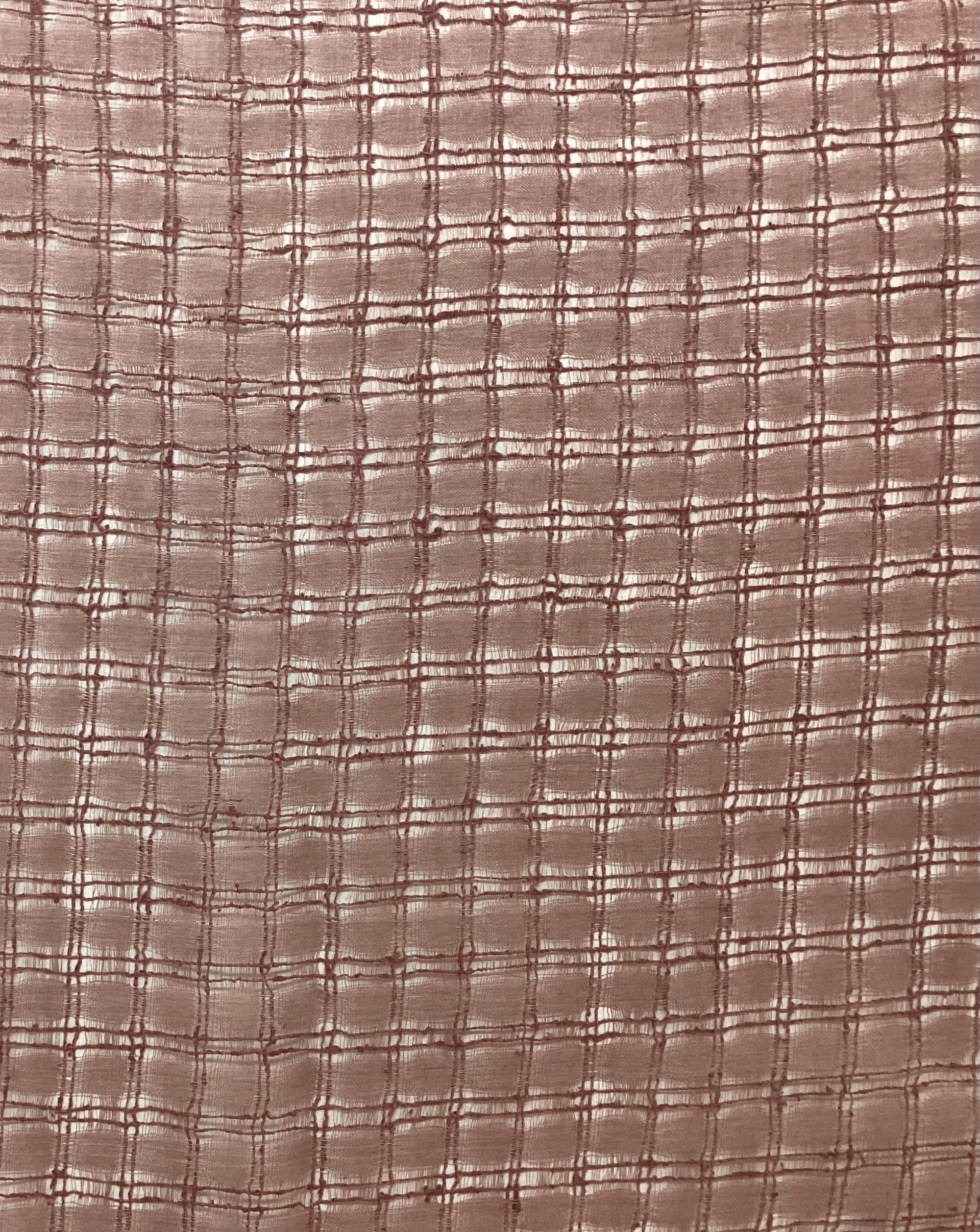 100% Silk Novelty Checkerboard In Dusty Rose 