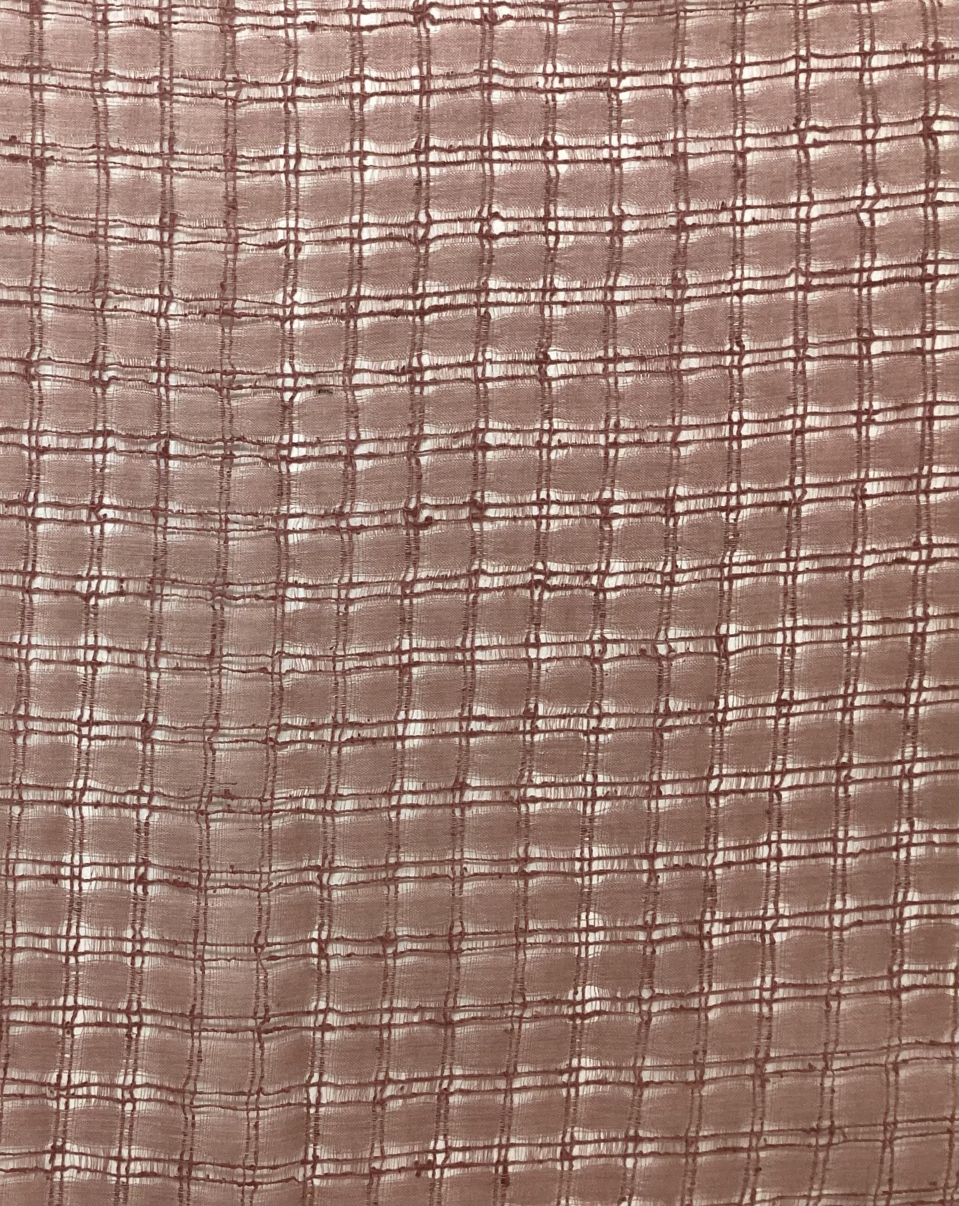 100% Silk Novelty Checkerboard In Dusty Rose 