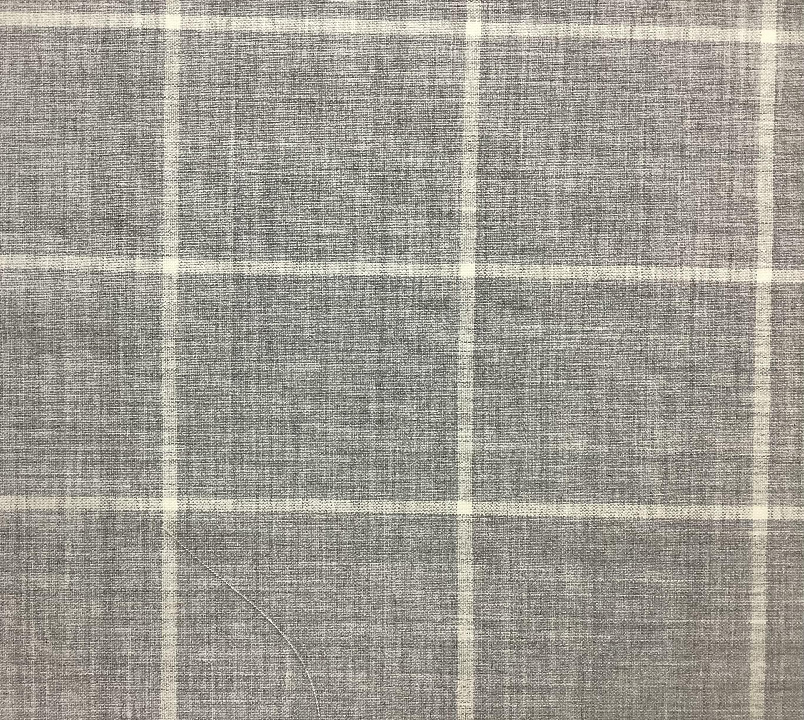 Made In Italy 100% Wool Tropical Plaid In Sliver Grey