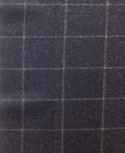 Made in Italy Loro Piana 100% Wool Flannel Windowpane In Chalk White On Navy 