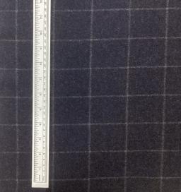 Made in Italy Loro Piana 100% Wool Flannel Windowpane In Chalk White On Navy 