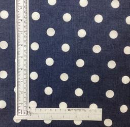 Cotton Canvas Polka Dot in Navy White