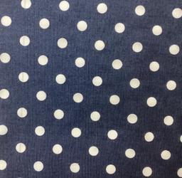 Cotton Canvas Polka Dot in Navy White