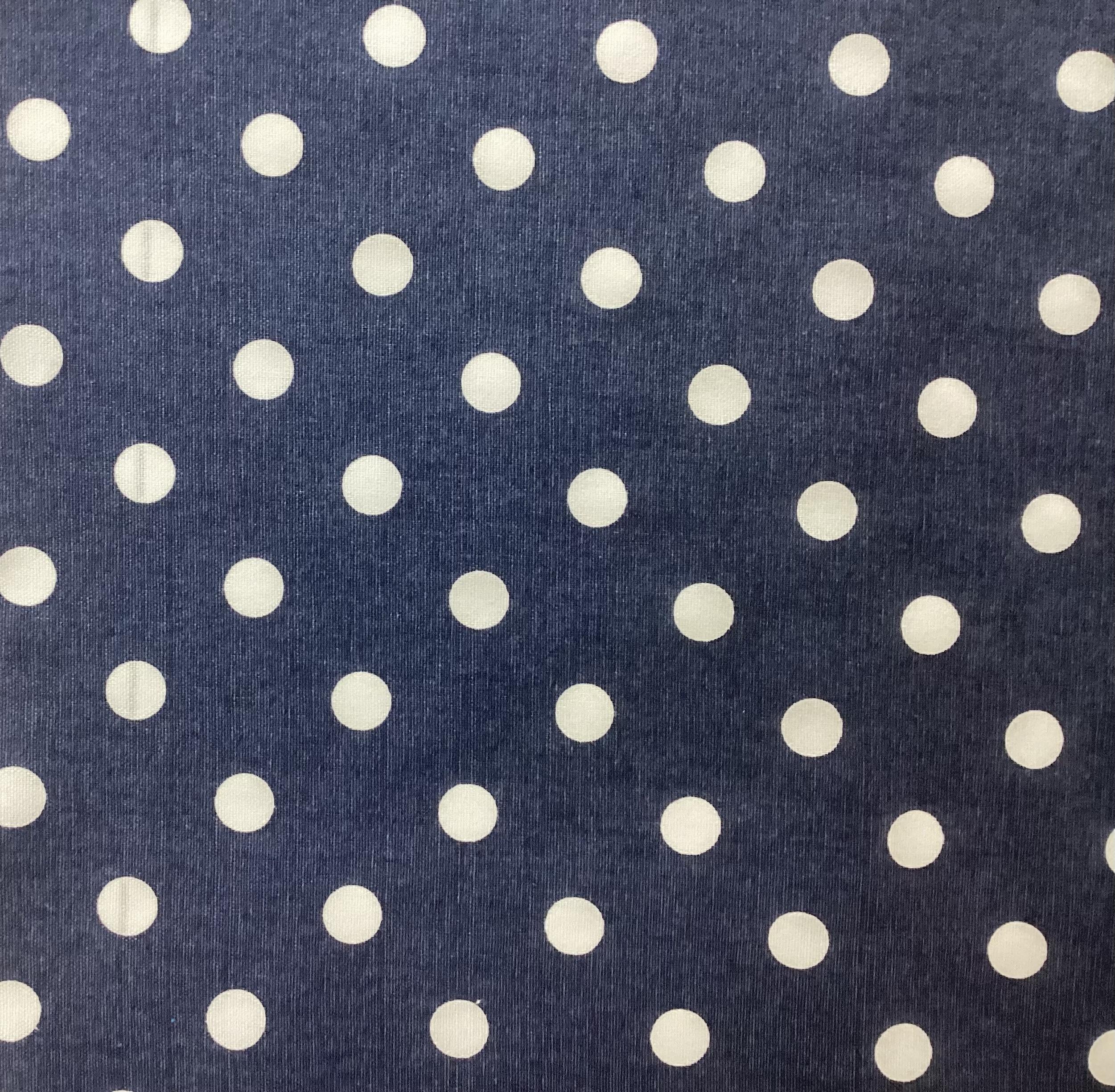 Cotton Canvas Polka Dot in Navy White