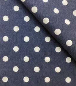 Cotton Canvas Polka Dot in Navy White