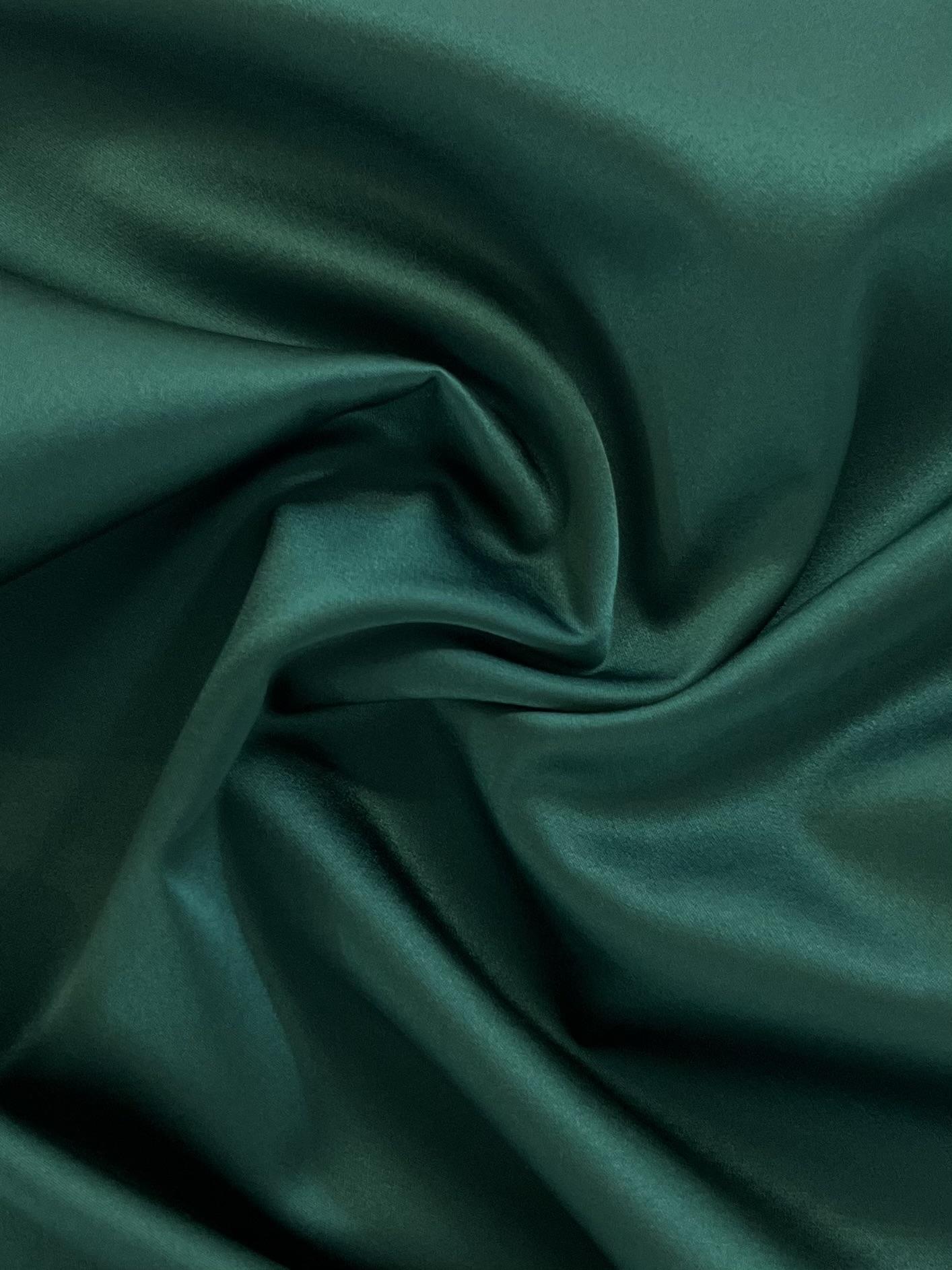 Stretch Silk Crepe Satin in Pine