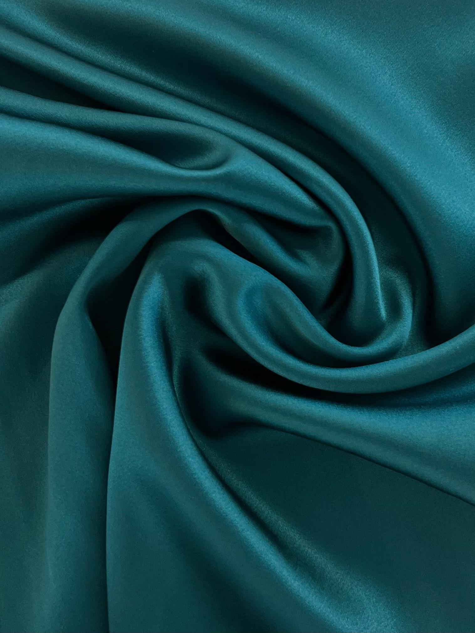 Stretch Silk Crepe Satin in Teal