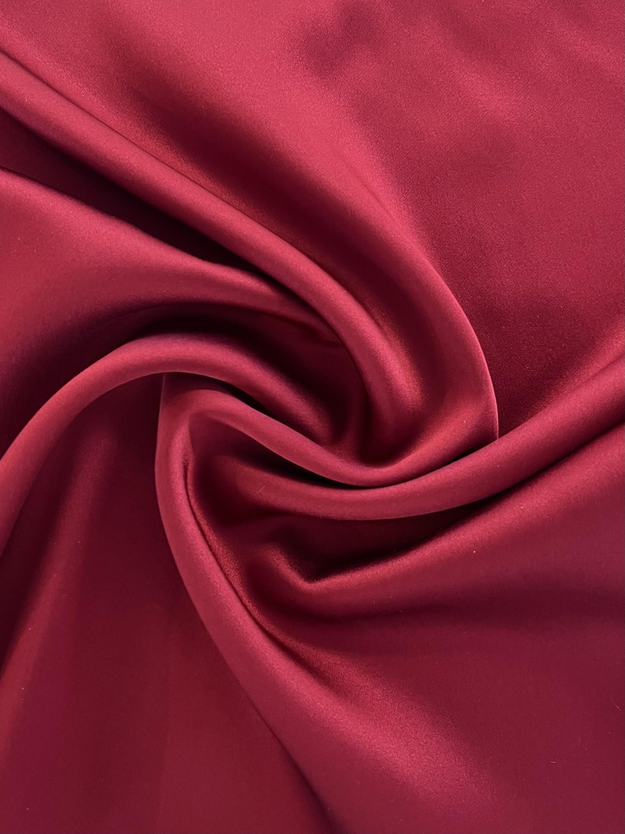 Stretch Silk Crepe Satin in Crimson