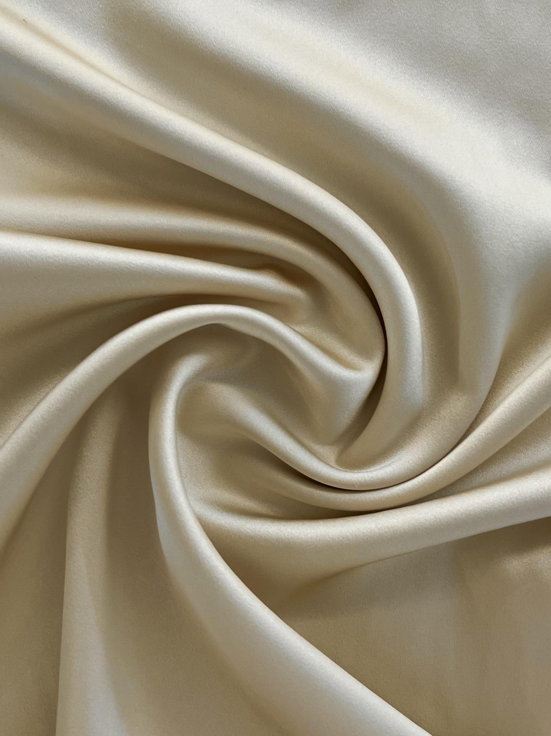 Stretch Silk Crepe Satin in Cream