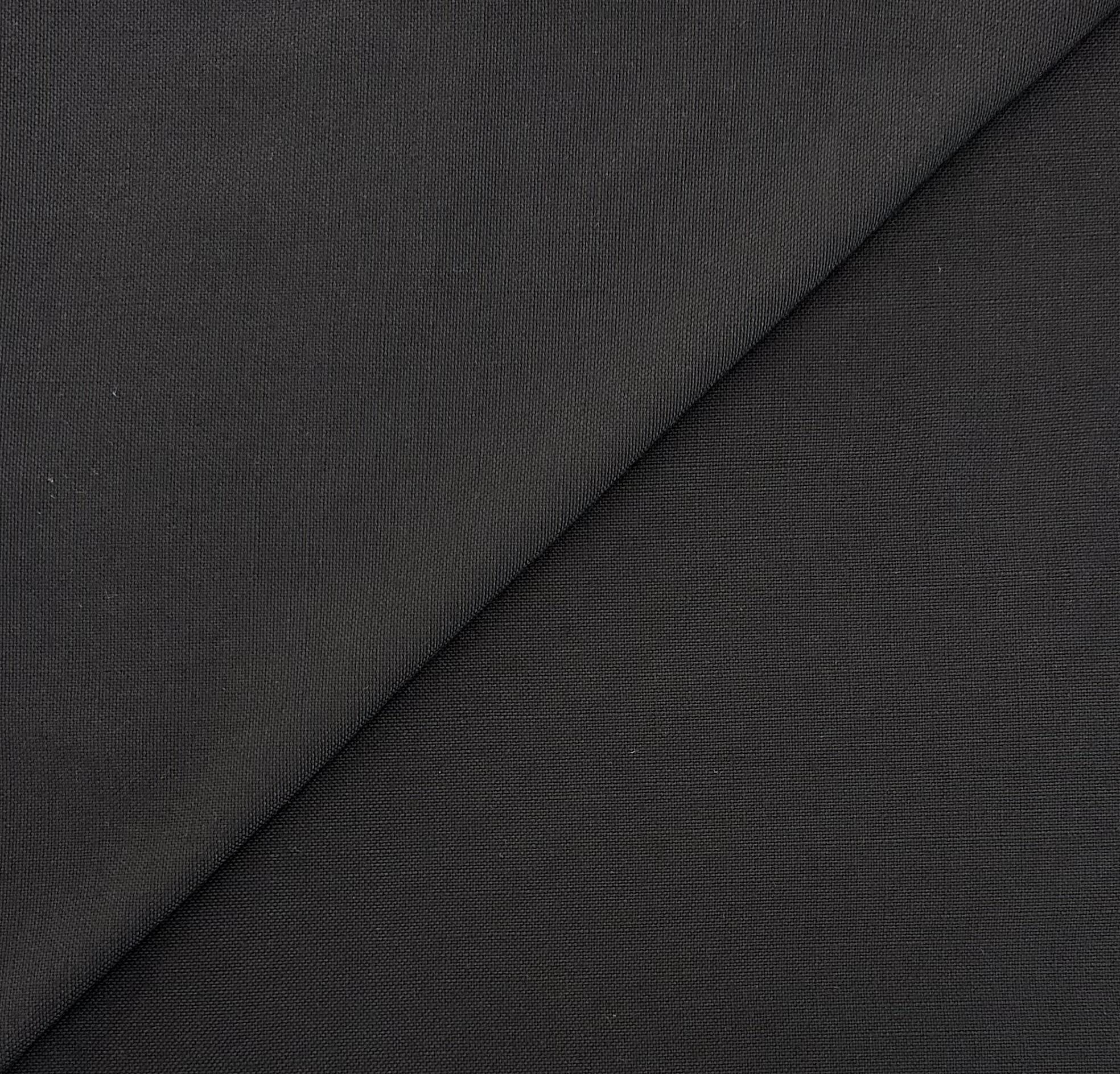 Linen Like Polyester in Black