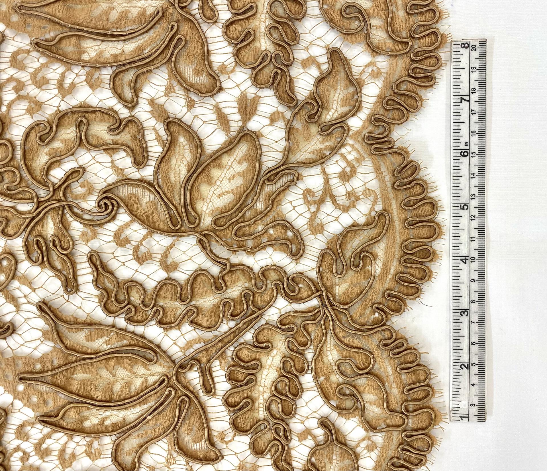 French Soutaché Lace in Camel.