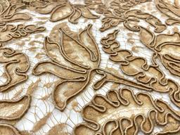 French Soutaché Lace in Camel.