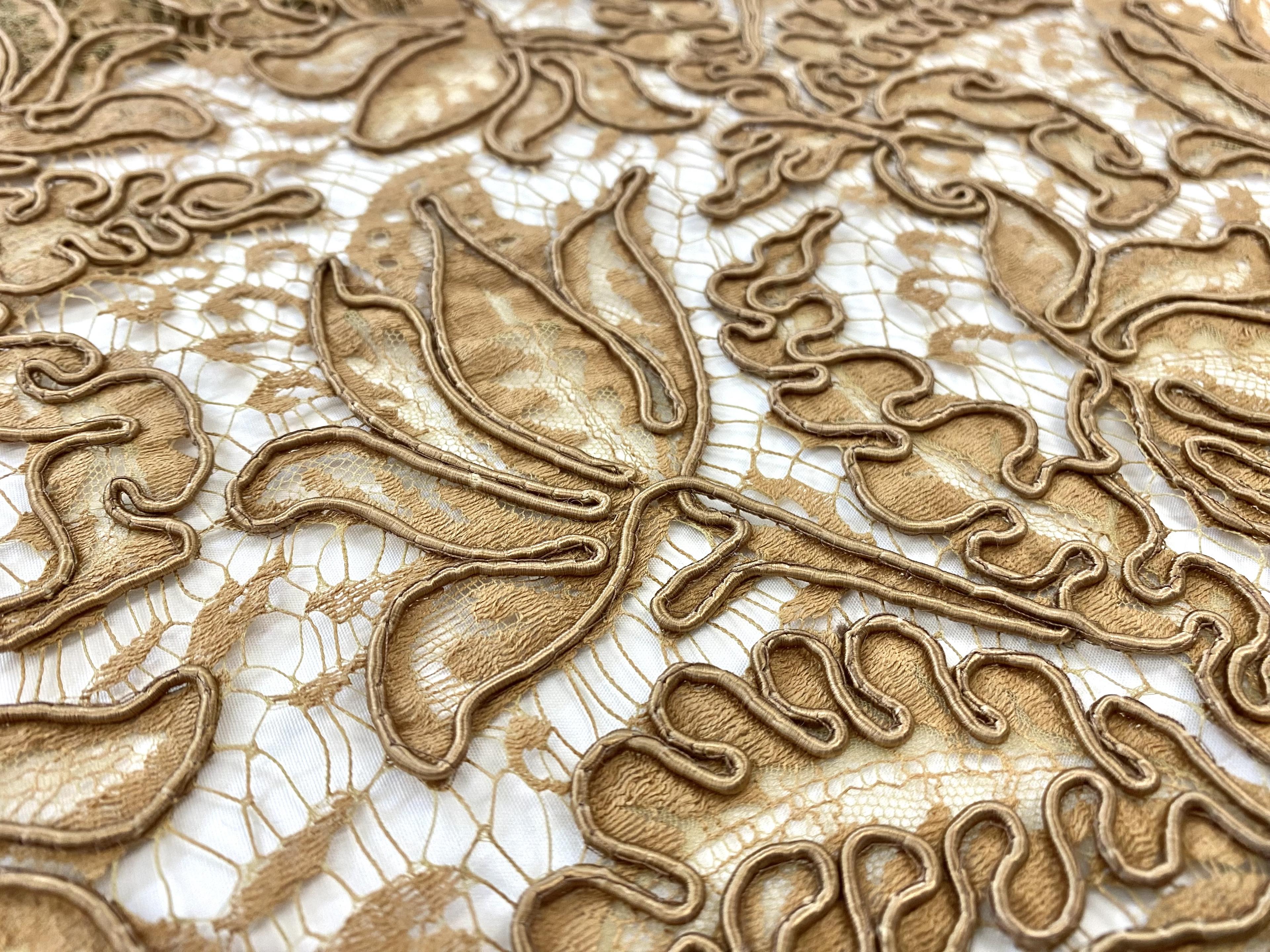 French Soutaché Lace in Camel.