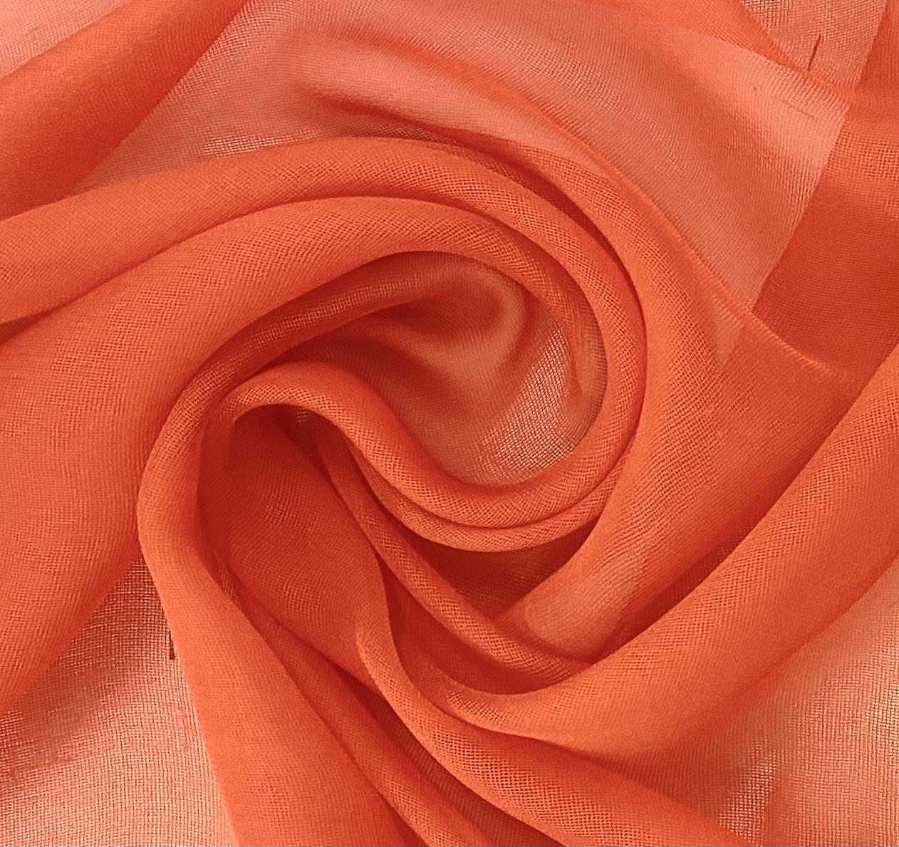 100% Silk Gauze in Orange
