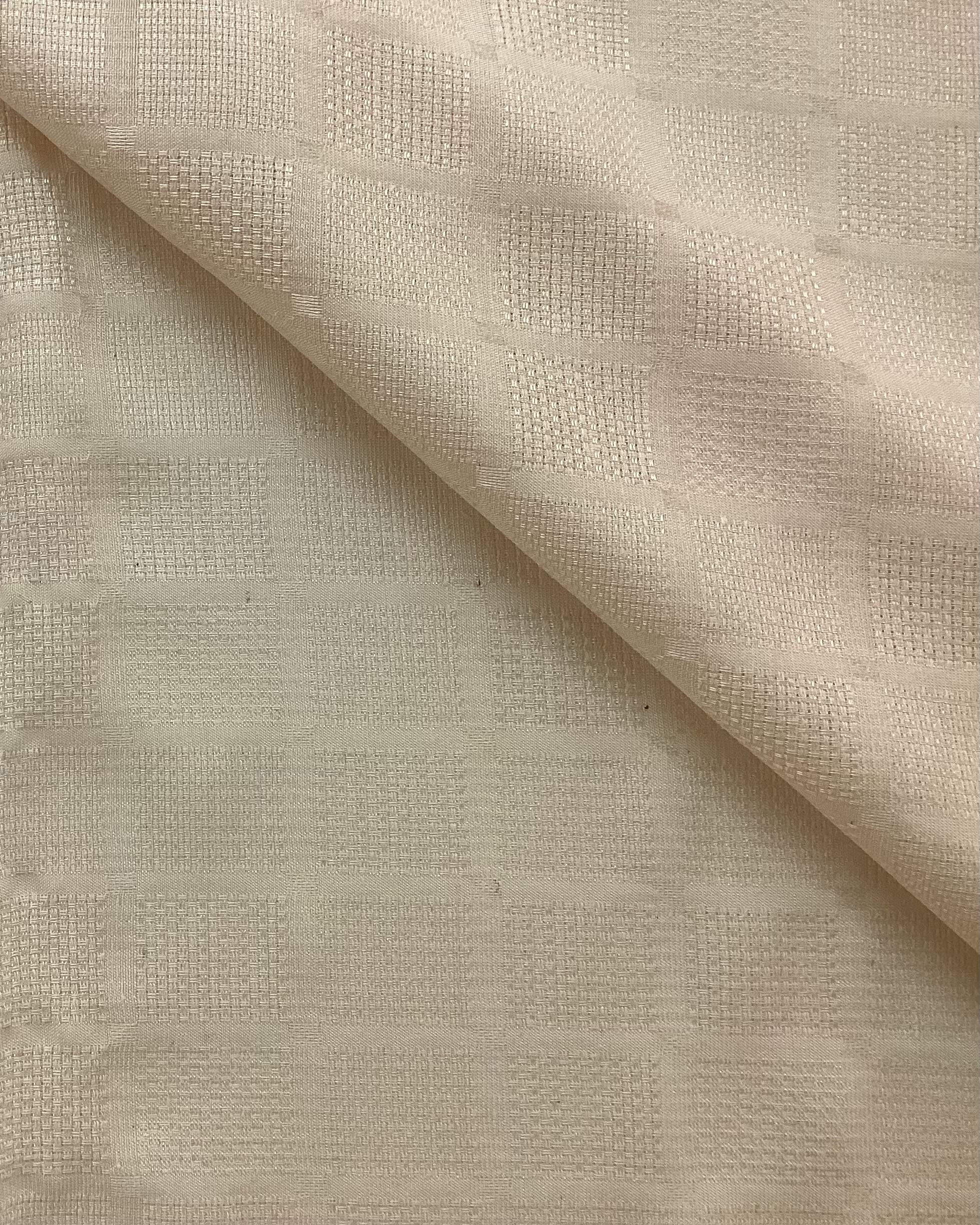 Made in Italy Pure Silk Mini Check Pattern Jacquard in Soybean 