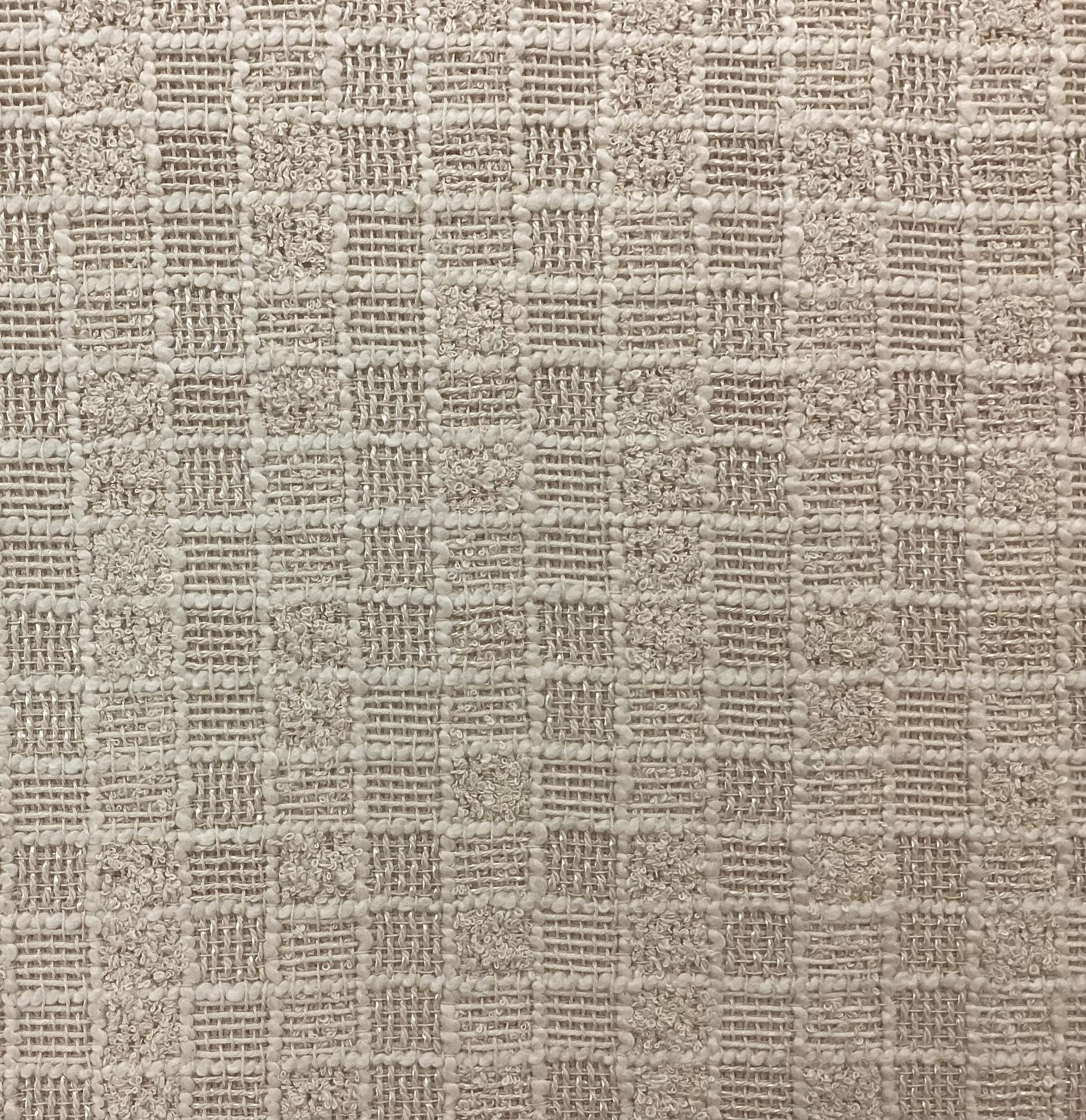 Cotton & Nylon Checkerboard Tweed In Chickpea