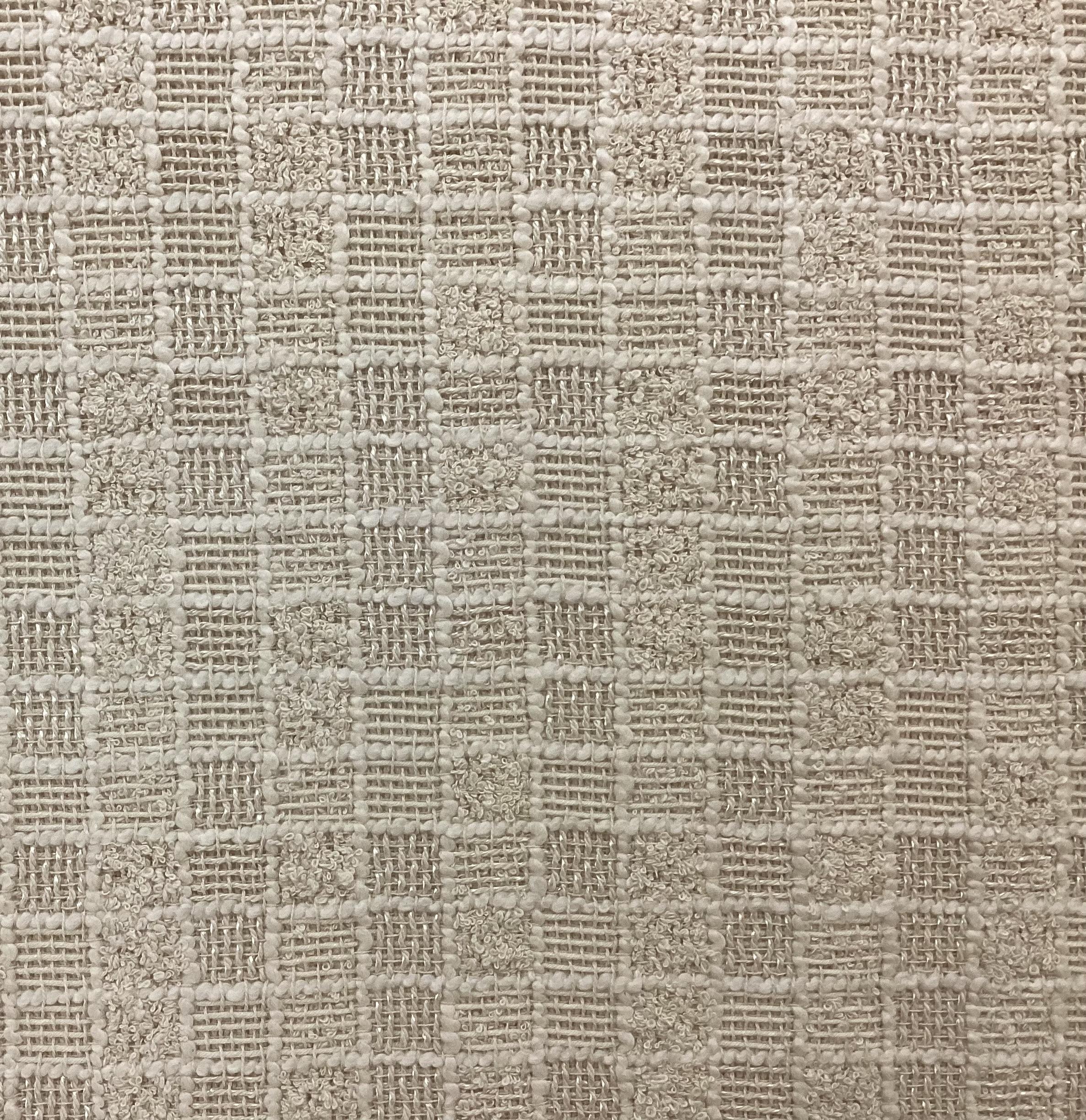 Cotton & Nylon Checkerboard Tweed In Chickpea