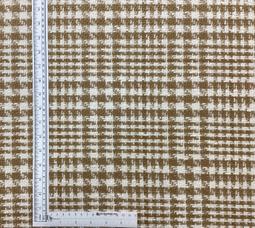 Cotton Blend Glen Plaid Tweed In Caramel & Vanilla 