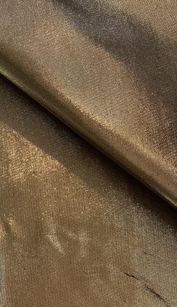 French Cotton Blend Iridescent Metallic Twill in Black and Gold