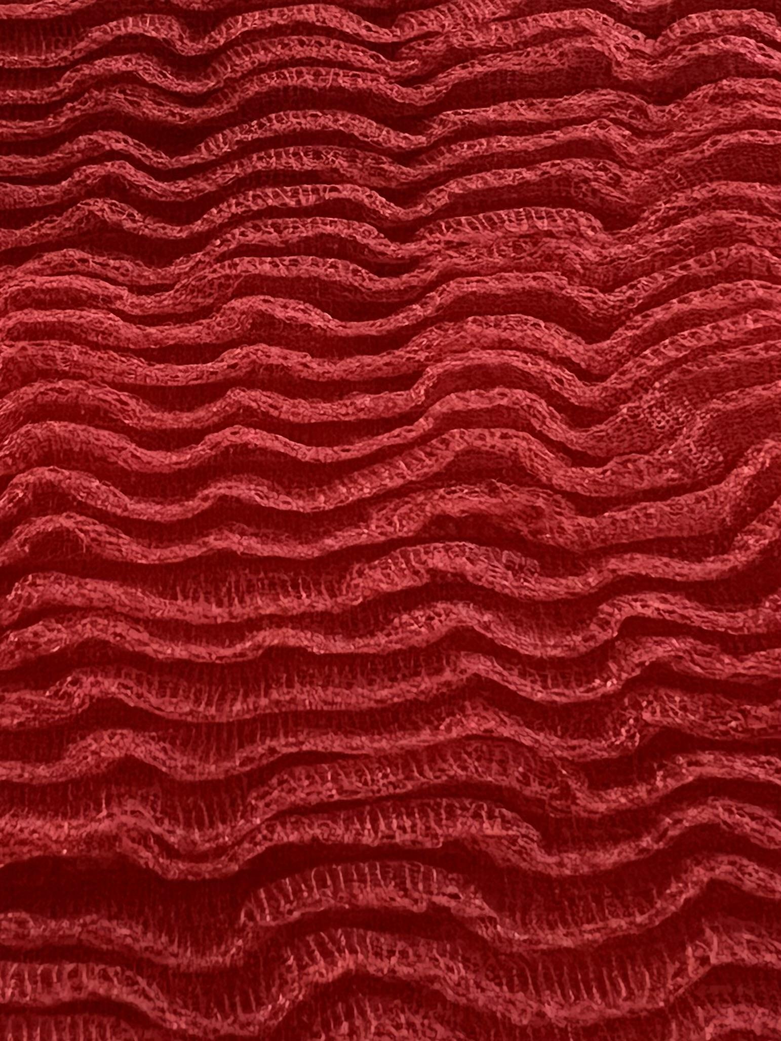 Micro Ruffle of Nylon Tulle in Red