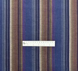 Woven Cotton Voile Multi Stripe in Navy