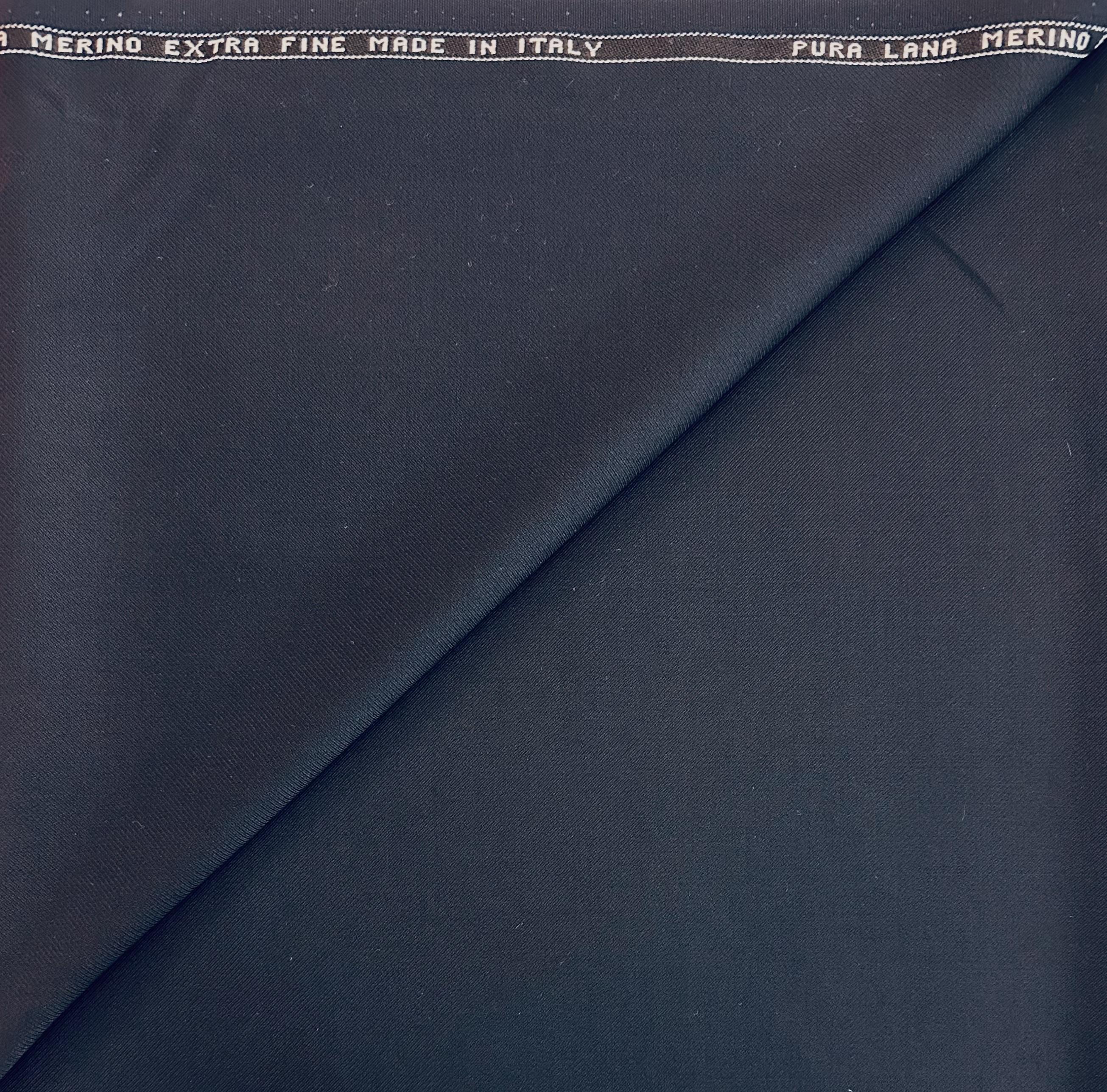 Italian Merino Wool Covert Twill in Navy