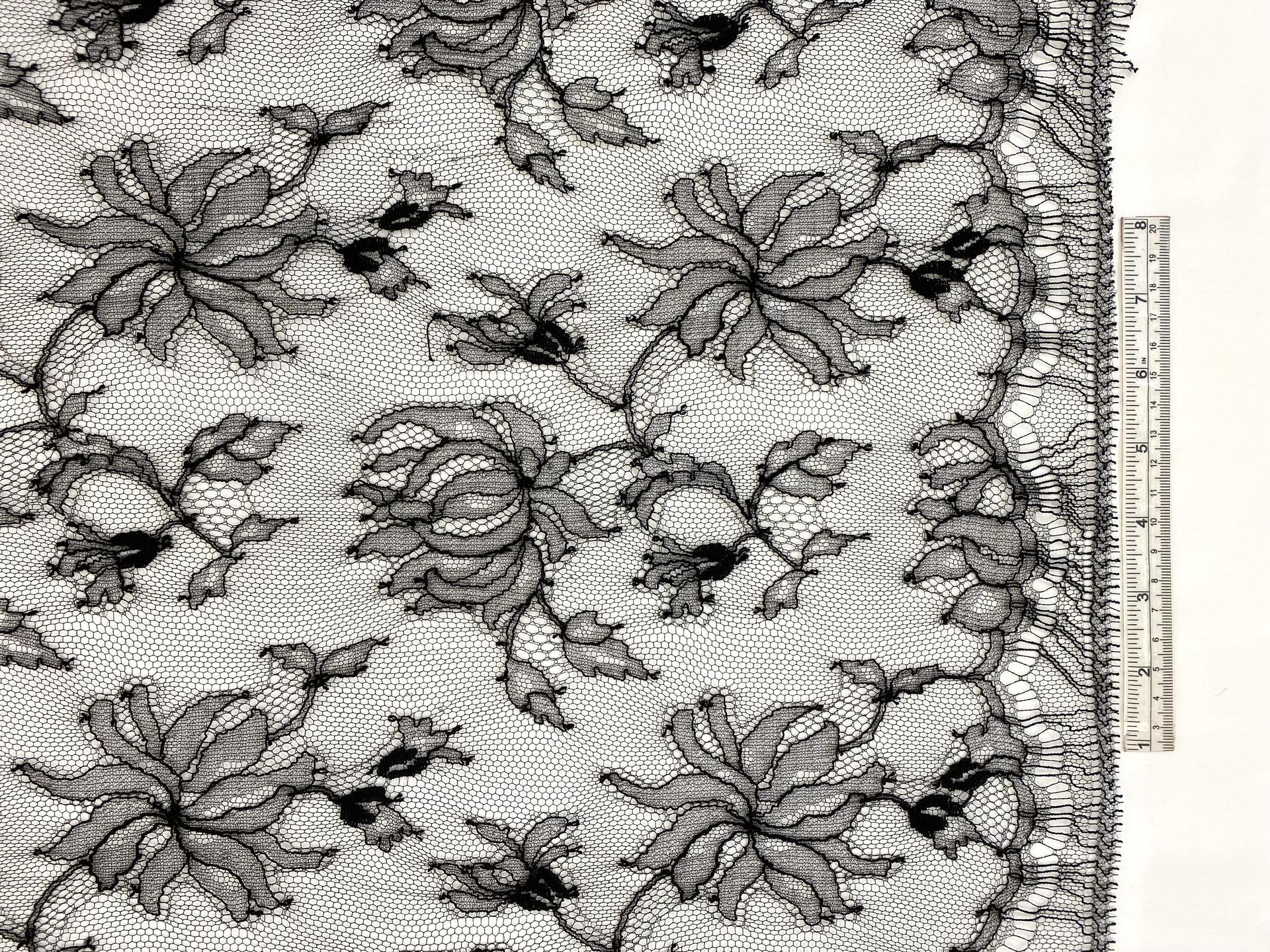 French Chantilly Lace in Black