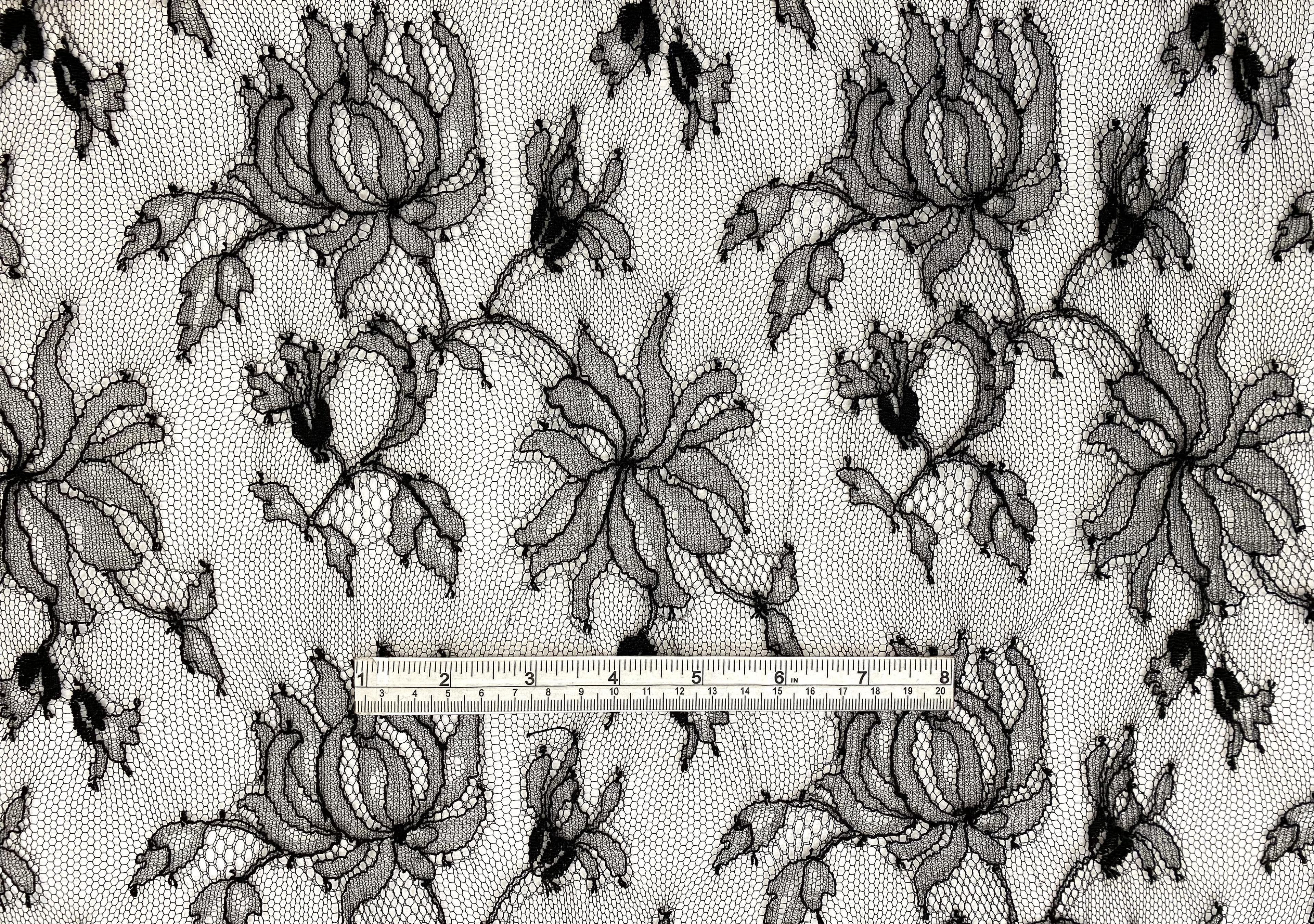 French Chantilly Lace in Black