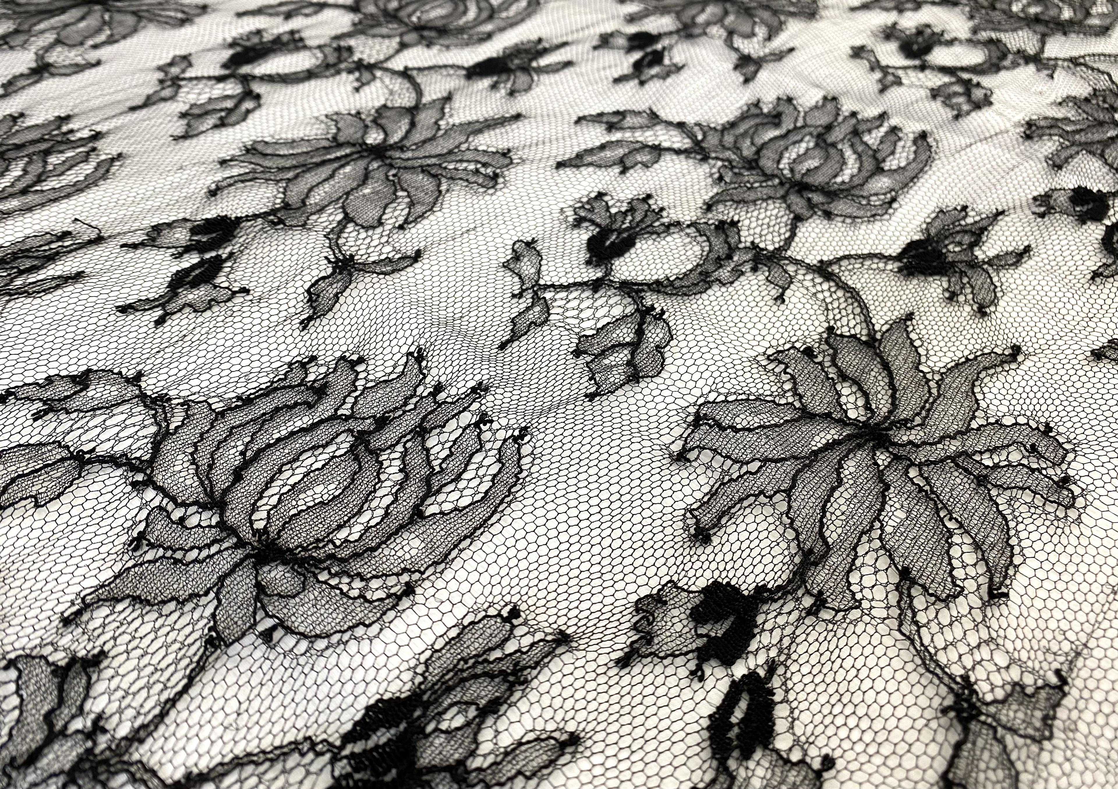 French Chantilly Lace in Black
